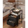 Floor Lamp with End Table, 59" Tall, 2 Drawers, USB, Type-C & AC Charging, 3 Color Temps