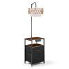 Floor Lamp with End Table, 59" Tall, 2 Drawers, USB, Type-C & AC Charging, 3 Color Temps