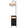 Floor Lamp with End Table, 59" Tall, 2 Drawers, USB, Type-C & AC Charging, 3 Color Temps