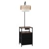 Floor Lamp with End Table, 59" Tall, 2 Drawers, USB, Type-C & AC Charging, 3 Color Temps