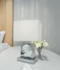 22" Chrome Crystal Table Lamp – Built-In Night Light, USB Port & Power Outlet