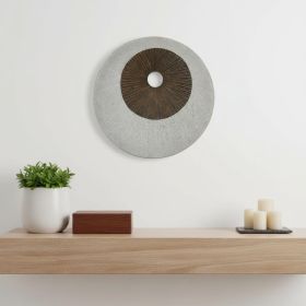 14" Gray Stone Geometric Wall Art – Modern Circular Hanging Decor