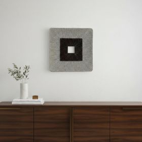 19" Brown Square Modern Spiral Wall Art – Sandstone Contemporary Accent