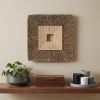 Brown Sandstone Geometric Wall Art (Set of 2) – Modern Square Hanging Decor
