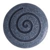 14" Gray Round Modern Spiral Wall Art – Sandstone & Glass Contemporary Accent