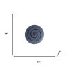 14" Gray Round Modern Spiral Wall Art – Sandstone & Glass Contemporary Accent