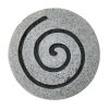 19" Gray Round Modern Spiral Wall Art – Sandstone & Glass Contemporary Accent