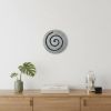 19" Gray Round Modern Spiral Wall Art – Sandstone & Glass Contemporary Accent