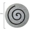 19" Gray Round Modern Spiral Wall Art – Sandstone & Glass Contemporary Accent