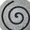 19" Gray Round Modern Spiral Wall Art – Sandstone & Glass Contemporary Accent