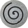 19" Gray Round Modern Spiral Wall Art – Sandstone & Glass Contemporary Accent