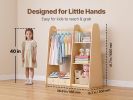 Kids Dress‑Up Closet with Mirror – Wooden Wardrobe Organizer for Little Girls