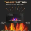 28.5" Wall‑Mounted Electric Fireplace – 7 Flame Colors, 1450W Heater, Black