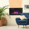 28.5" Wall‑Mounted Electric Fireplace – 7 Flame Colors, 1450W Heater, Black
