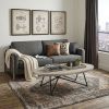 46" Gray and Black Wood and Iron Oval Coffee Table