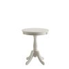 22" White Wood Round Pedestal End Table