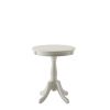 22" White Wood Round Pedestal End Table