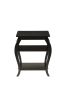 23" Black Wood Bow Leg End Table With Two Shelves