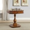 28" Brown Cherry Octagonal Game Table – Classic Wood Gaming Accent With Drawer