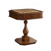 28" Brown Cherry Octagonal Game Table – Classic Wood Gaming Accent With Drawer