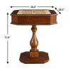 28" Brown Cherry Octagonal Game Table – Classic Wood Gaming Accent With Drawer