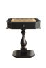 28" Black Octagon Pedestal Chessboard Console Table with Drawer – Sculptural Modern Accent