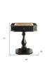28" Black Octagon Pedestal Chessboard Console Table with Drawer – Sculptural Modern Accent