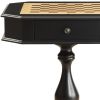 28" Black Octagon Pedestal Chessboard Console Table with Drawer – Sculptural Modern Accent