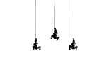 Set of Three Black Resin Climbing Man Hanging Dimensional Sculpture