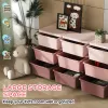3‑Tier Kids Storage Tower with 9 Drawers – Pink Dresser Organizer