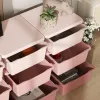 3‑Tier Kids Storage Tower with 9 Drawers – Pink Dresser Organizer