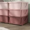 3‑Tier Kids Storage Tower with 9 Drawers – Pink Dresser Organizer