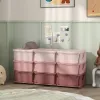 3‑Tier Kids Storage Tower with 9 Drawers – Pink Dresser Organizer