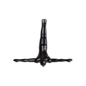 7" X 7" Black Resin Diving Man Hanging Dimensional Sculpture