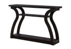 47" Espresso Floor Shelf Console Table With Storage