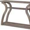 47" Taupe Floor Shelf Console Table With Storage
