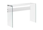44" White and Clear Solid Console Table