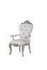 Set of 2 Silver & Pearl Tufted Armchairs – Upholstered Accent Chairs with Cushioned Back