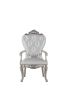 Set Of Two 25" Silver And Pearl Fabric Tufted Side Chair