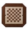 28" Brown Octagon Chessboard Console Table with Drawer – Functional Game Table & Accent Furniture