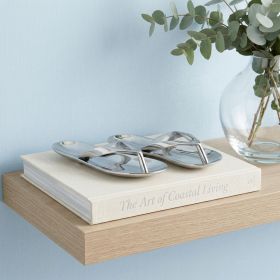 10" Silver Buffed Aluminum Flip Flop Tabletop Sculpture