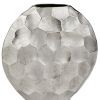 12" Silver Aluminum Cylinder Table Vase