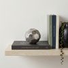 Silver Rough‑Hewn Faceted Sphere – Modern Geometric Aluminum Sculpture