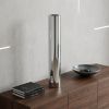 56" Silver Aluminum Cylinder Vase – Sleek Modern Statement