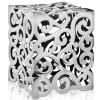 17" Silver Aluminum Square End Table – Modern Minimalist Accent