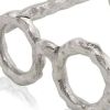 7" Silver Aluminum Textured Round Eyeglasses Tabletop Sculpture