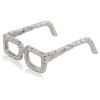 Silver Aluminum Textured Square Eyeglasses Tabletop Sculpture – Modern Whimsical Accent