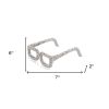 Silver Aluminum Textured Square Eyeglasses Tabletop Sculpture – Modern Whimsical Accent
