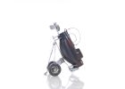 10" Black Iron Golf Bag Pull‑Cart Figurine – Vintage Sports Décor