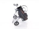 10" Black Iron Golf Bag Pull‑Cart Figurine – Vintage Sports Décor